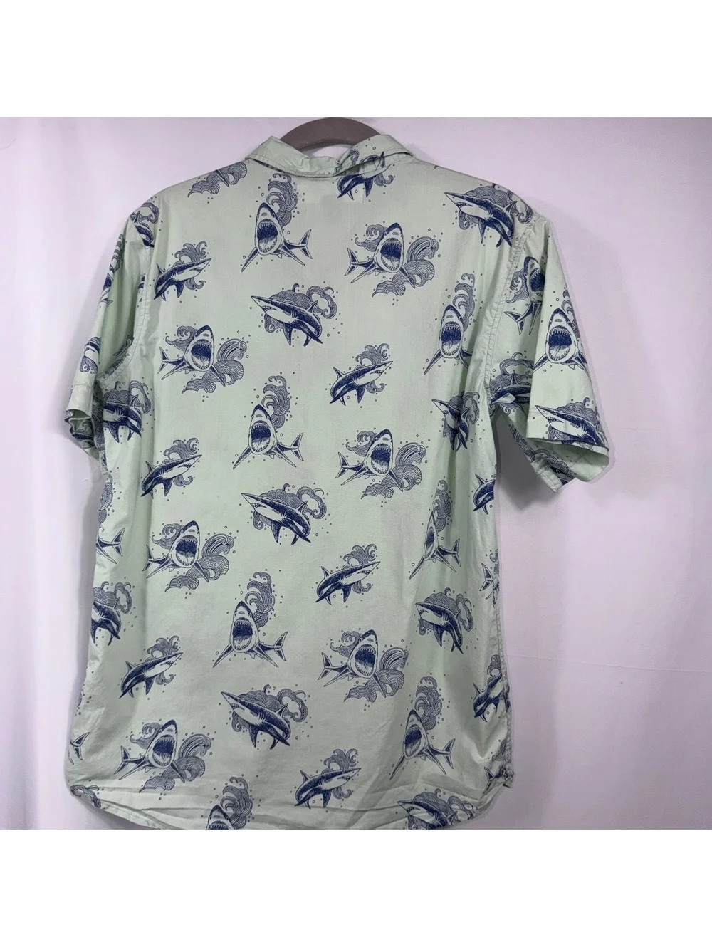 Old Navy Shark Print Classic Shirt Boys XL 14-16